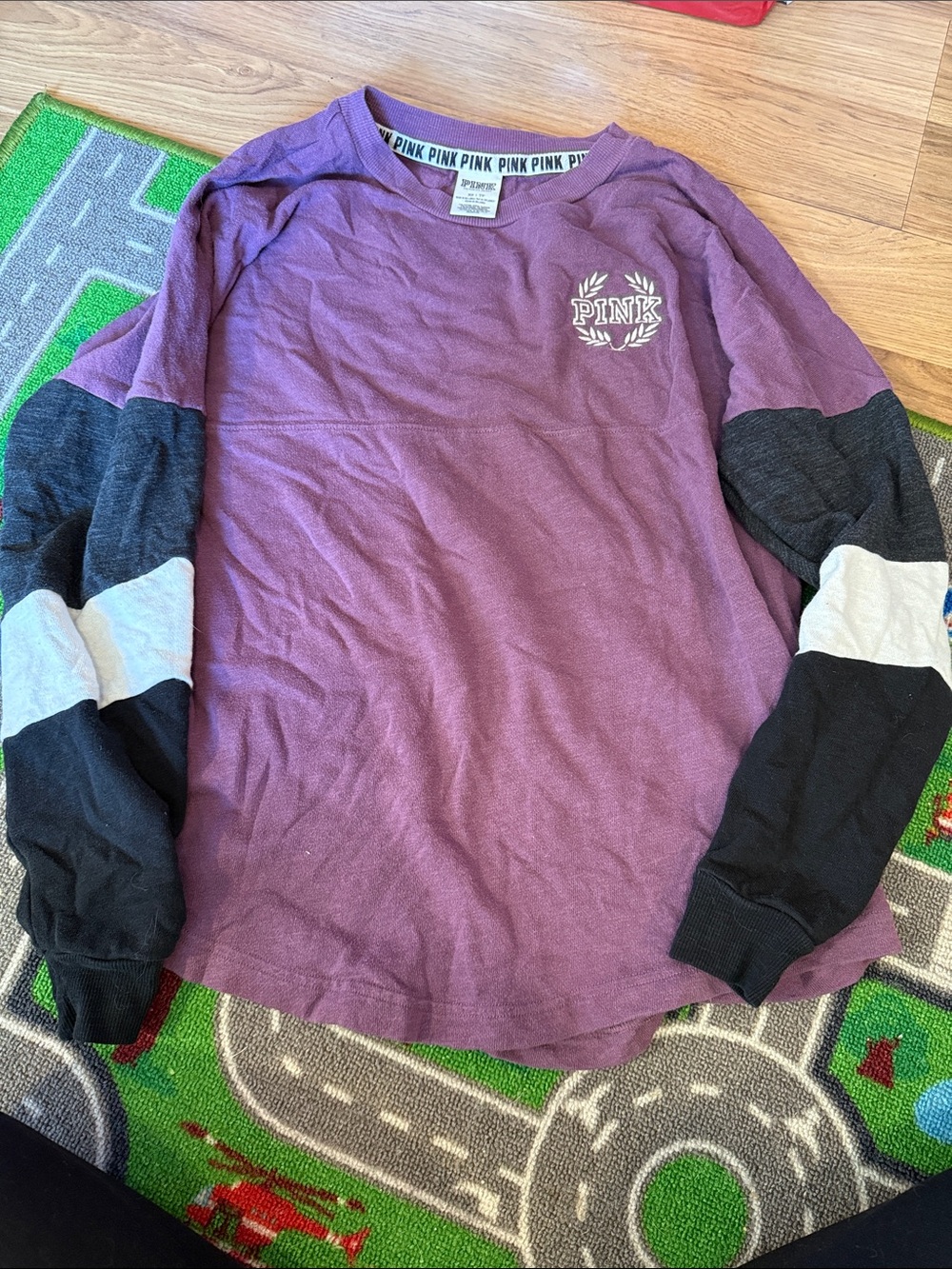 PINK Victoria's Secret Purple Colorblock Long Sleeve Top